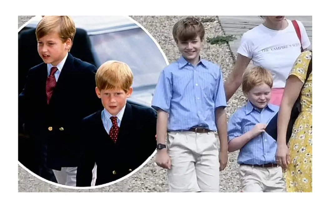 The Crown's child actors Timothee Sambor (left) and Teddy Hawley got into character as the young Princes William and Harry