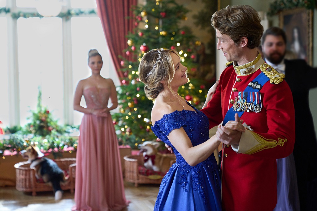 Hunter King starred as canine behavior expert Cecily in A Royal Corgi Christmas.