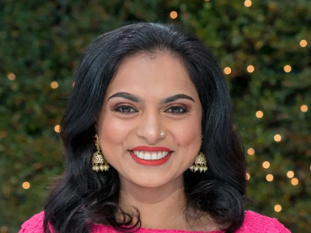 Maneet Chauhan is one of the guest stars of Beat Bobby Flay: Holiday Throwdown