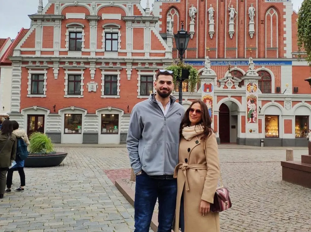 Bernarda Pera and her boyfriend Kristijan Krajina visiting in Riga Old Town