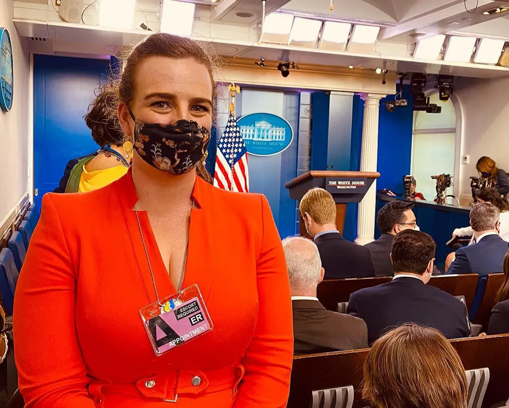 Anna Henderson At The White House Press Briefing Room. In Attendance For SBS News