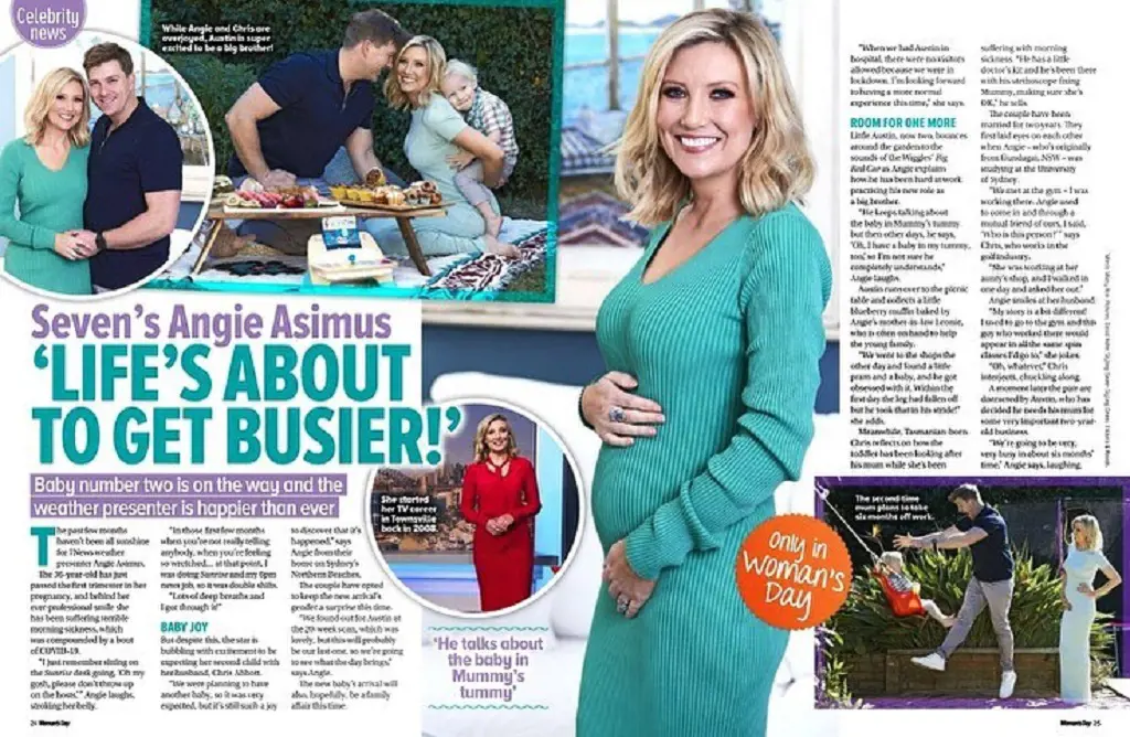 A beautiful photo of Angie flaunting her baby bump got featured in an Australian magazine.