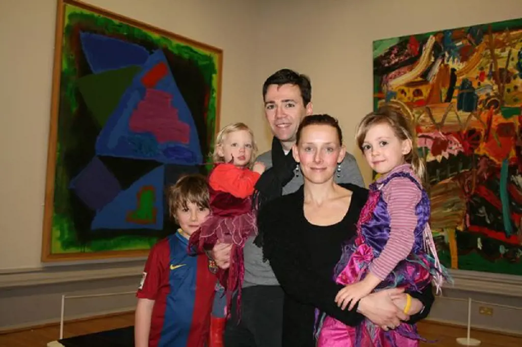 Andy Burnham And His Wife Marie-France van Heel With Their Children Jimmy, Annie, and Rosie