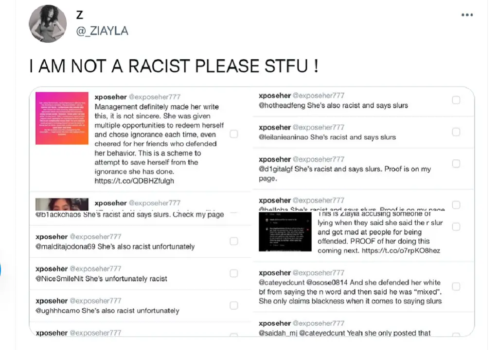 Ziayla Pizarro responded to racist allegations