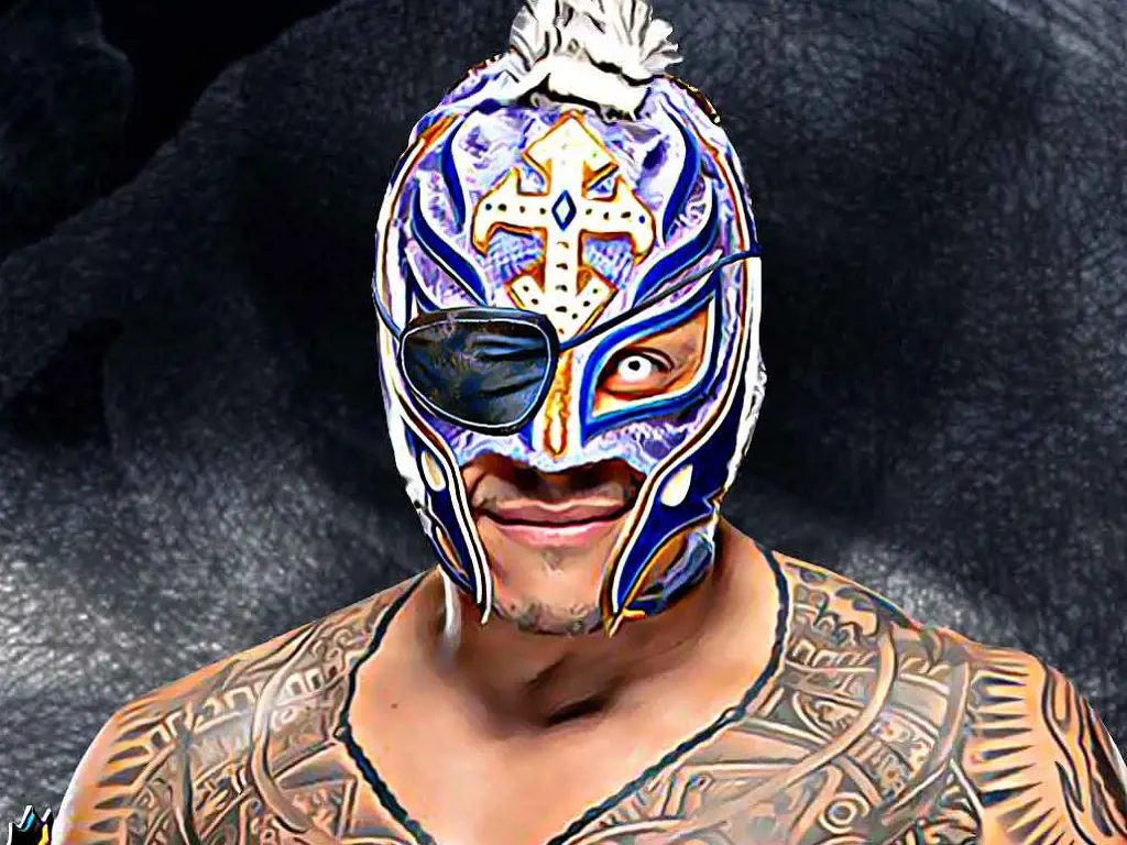 Rey Mysterio during a photoshoot.