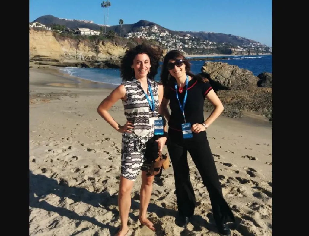 Elizabeth Dwoskin with her co-worker at Laguna Beach