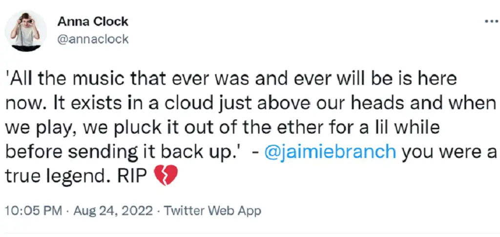 Tributes for Jaimie Branch