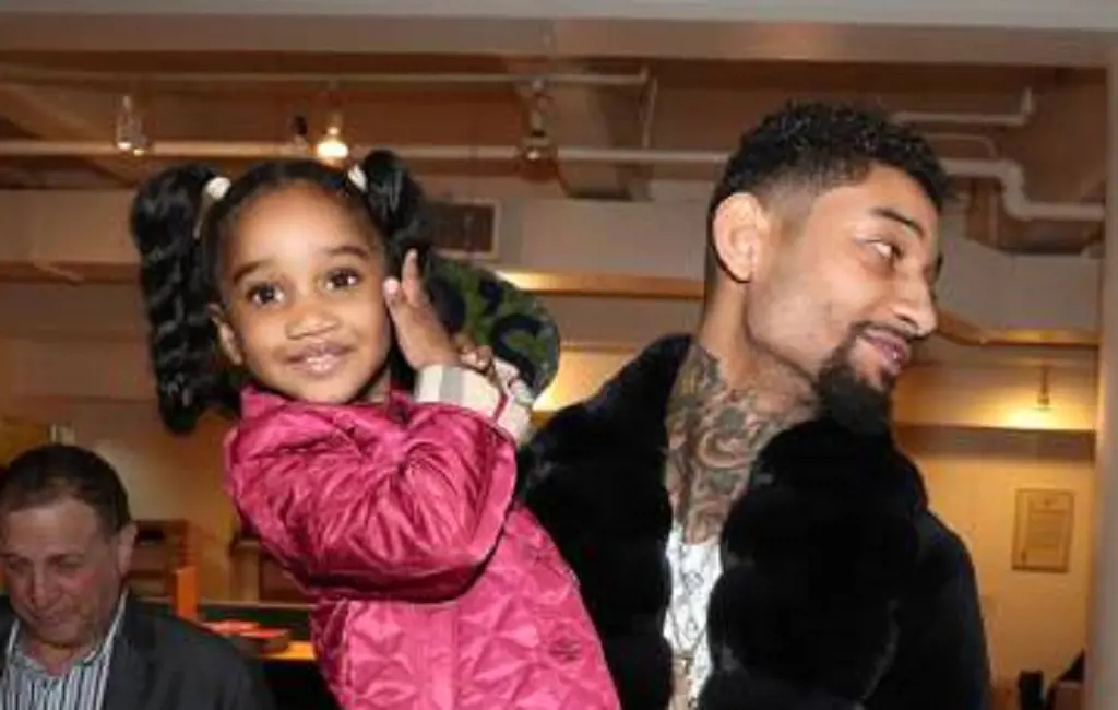 PnB Rock with his daughter in the backstage at S.O.B.'s on February 14, 2017 in New York City.