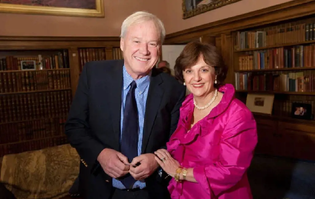 Author Sally Bedell Smith with an American political commentator, Chris Mattews