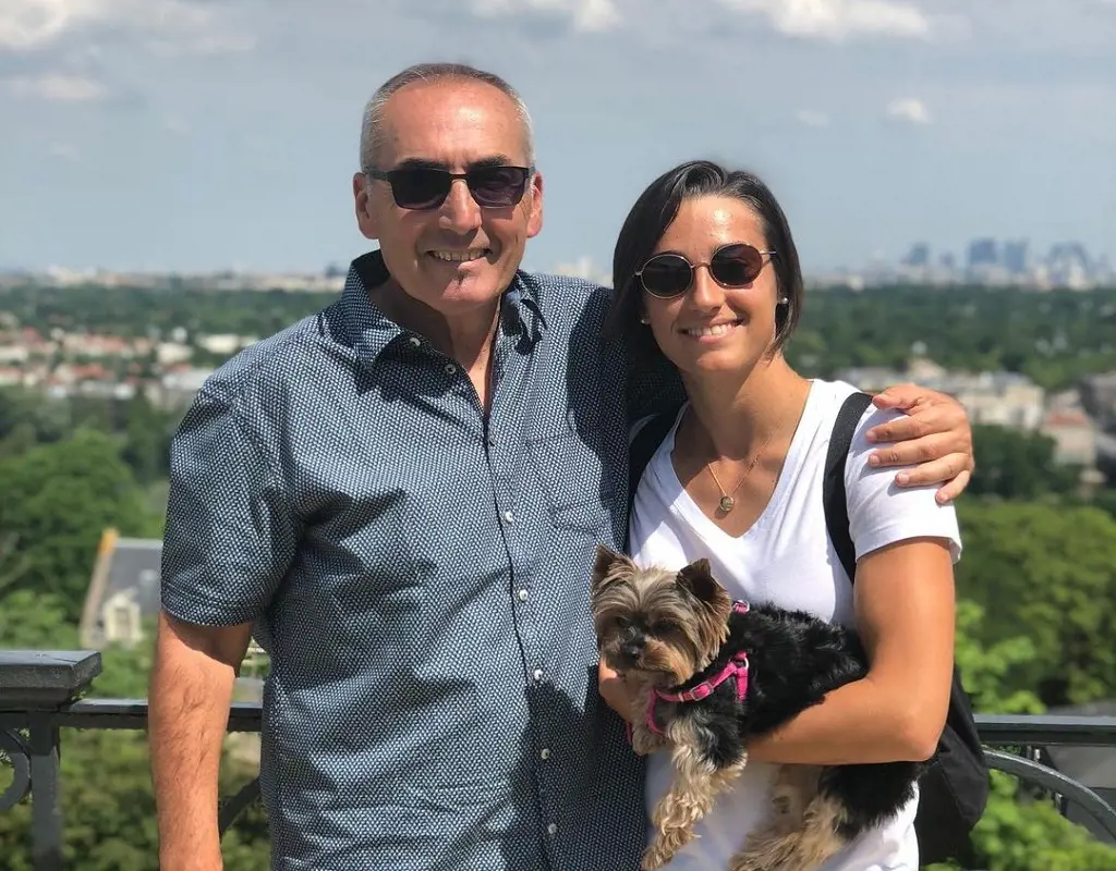 Caroline Garcia, tennis player with her father Louis Paul, He seems to have been so much involved in her professional career, appears in her almost every games