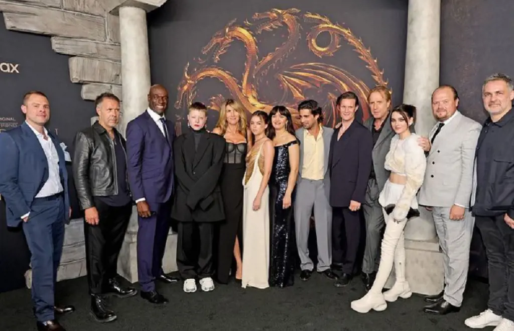 Olivia and House of The Dragon cast on the LA premiere