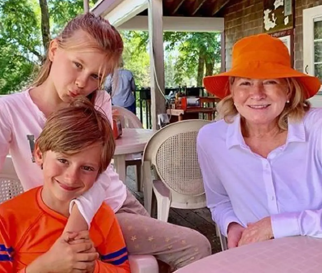 Alexis' kids Jude Stewart and Truman Stewart with their grandmother Martha Stewart in October 2019