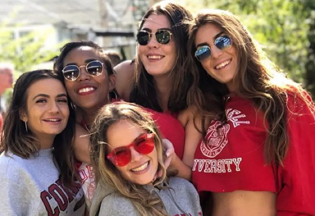 Adja Toure with her friends at Cornell university