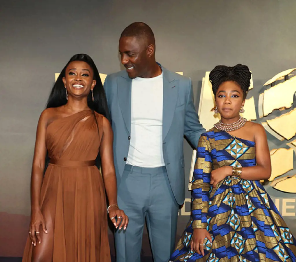 Iyana Halley, Idris Elba and Leah Jeffries at the Beast Premiere in New York 