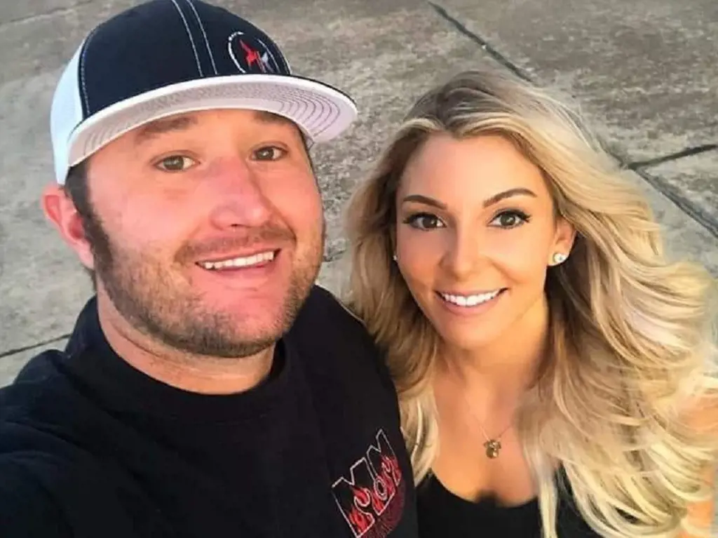 Lizzy Musi with her fiance Kye Kelley. In August, fans congratulated Kye and Lizzy on their engagement over the weekend at Darlington Dragway in 2021.