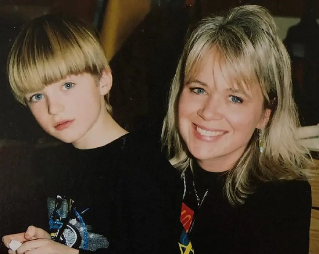 Luke with his mom when he was a child