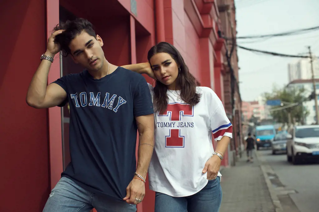 Fashion Youtuber Cartia Mallan and Heartbreak High Star Josh Heuston promoting Tommy Jeans, The photoshoot was done in Shanghai