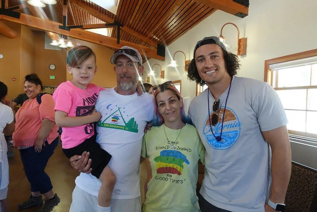 Tino Franco with his family at Camp Ronald McDonald for Good Times