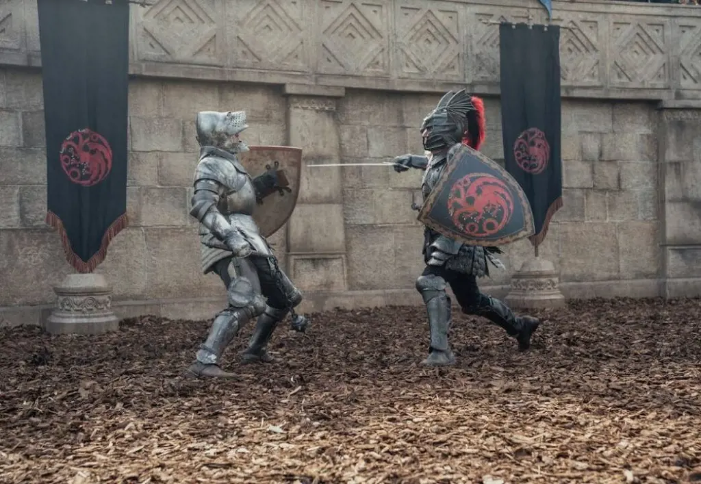Ser Criston Cole and Prince Daemon Targaryen fight in the tournament