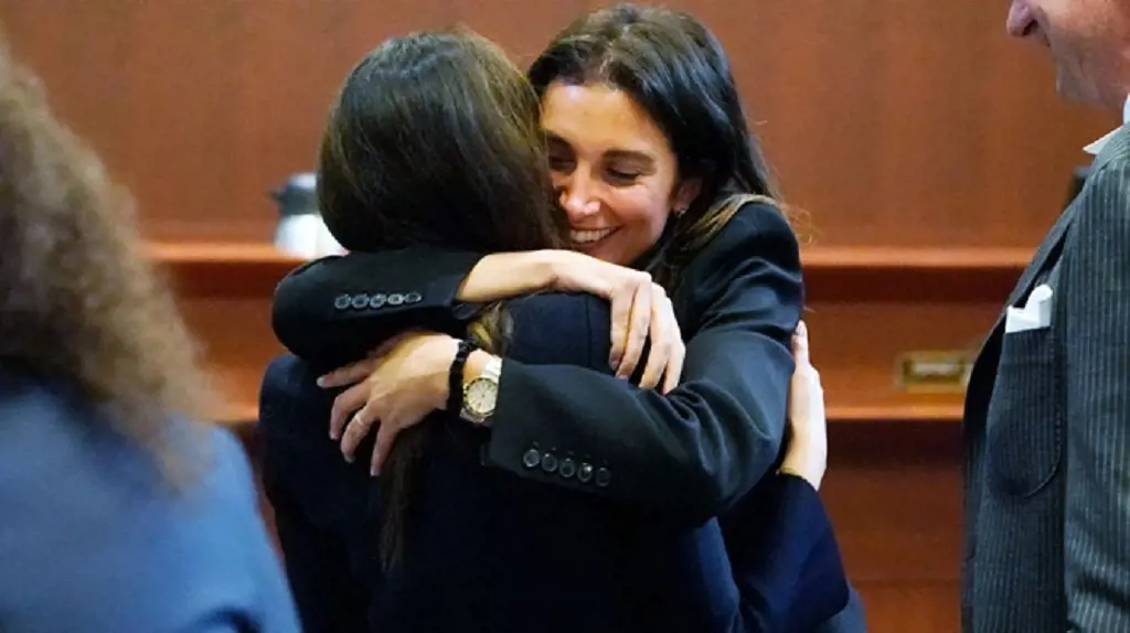 Joelle Rich Hugged Camilia after the win of Amber Heard Trial 