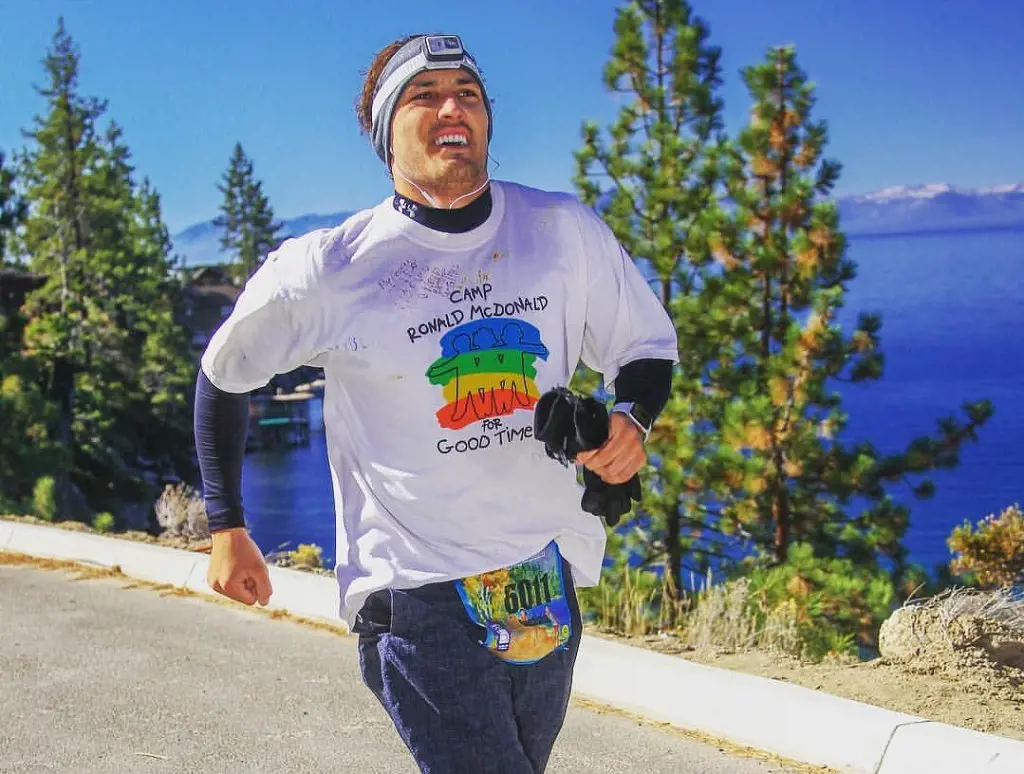 Tino Franco running for charity work, Camp Ronald McDonald, a community that helps cancer fighting kids