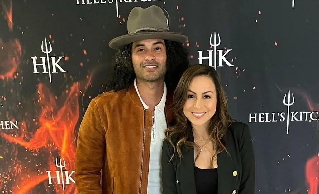 Manwell and his beautiful wife on the premier of Hell's Kitchen