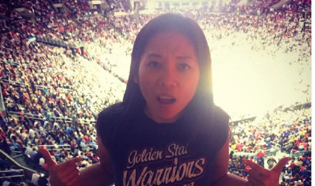Nanrisa Lee pictured supporting Golden state warriors in 2015