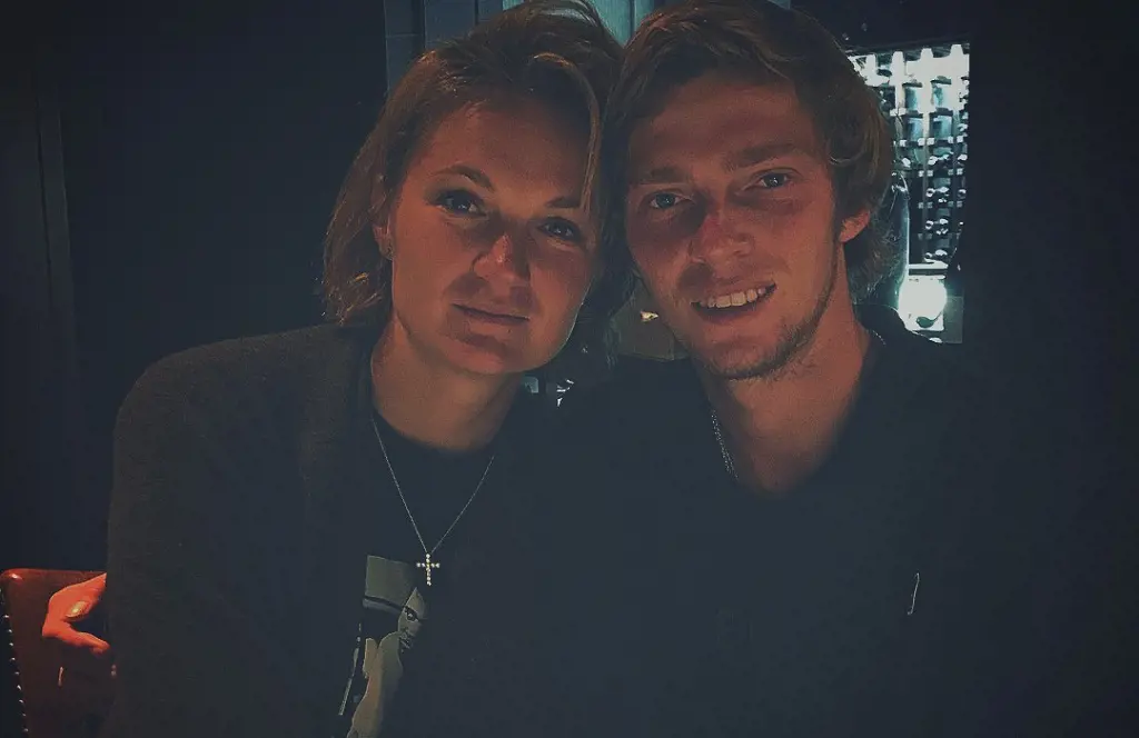 11 times ATP title winner, the Russian tennis player, Andrey Rublev with his sister Anna Arina Marenko