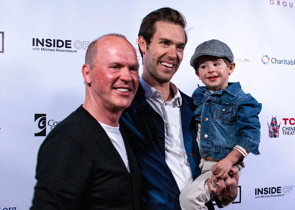 Michael Keaton, his son Sean Douglas and Sean's son this past weekend at an event raising funds for 'Aiding Australia