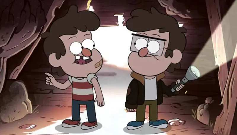 The young Ford and Stan Pine, uncles of Dipper and Marbel in the show