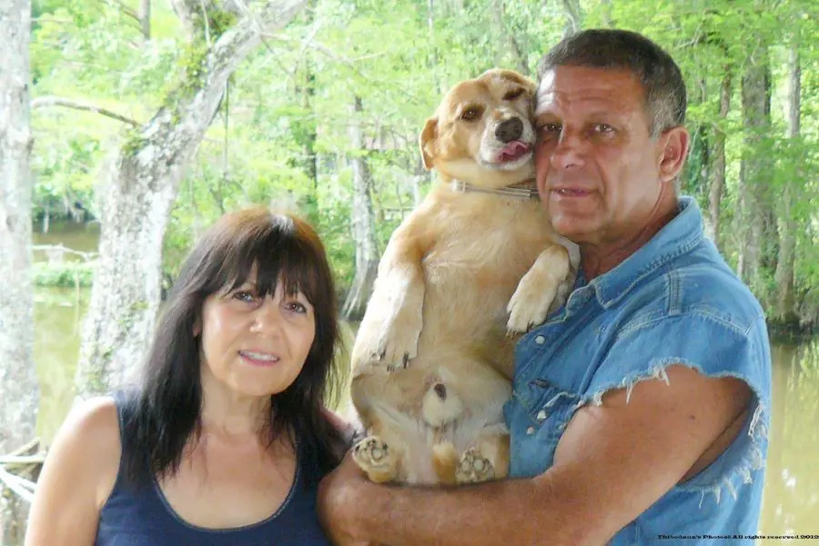 Cute couple, Stagna and his partner Donna, with their dog, Willy, the kid in the family