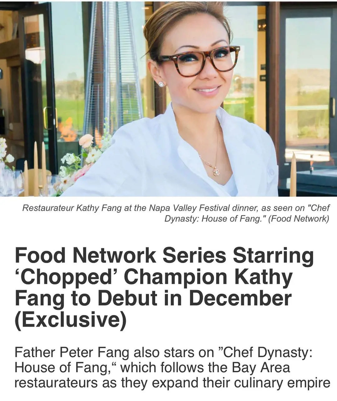 Kathy starred in the Food network's series called Chopped