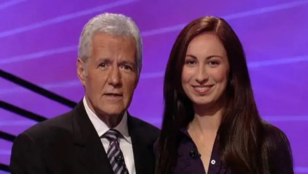  Genevieve with Alex on Jeopardy in 2009