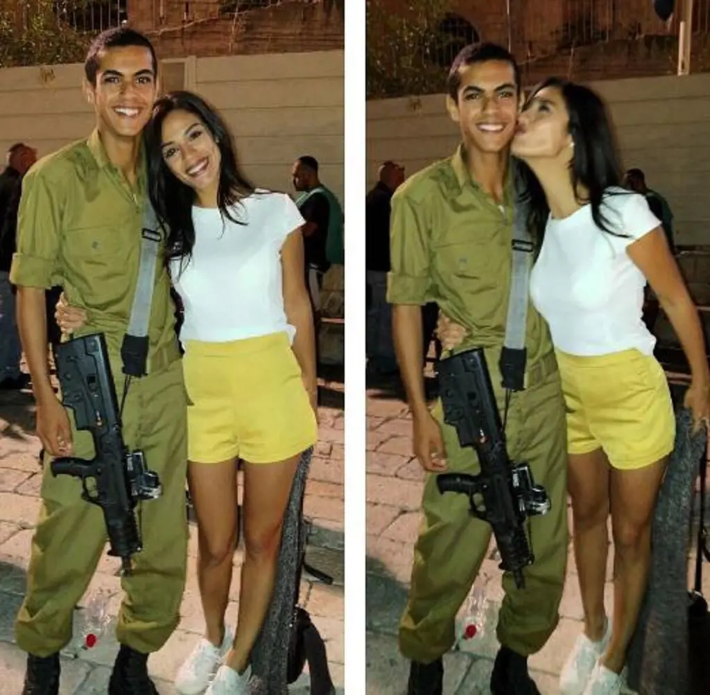 Odelya Halevi with her brother Netanel Halevi who is into military