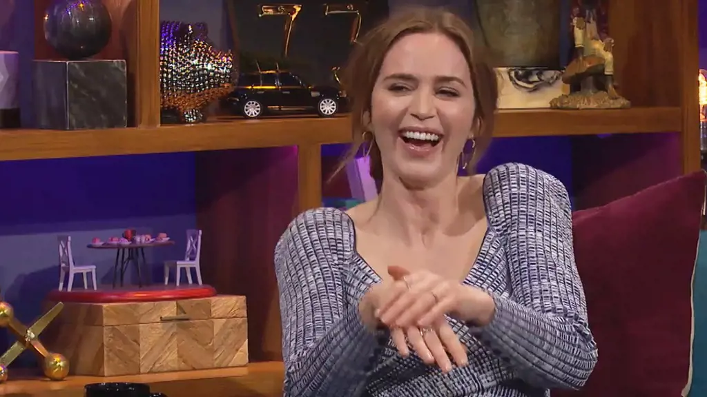 James Corden welcomes Emily Blunt to Stage 56
