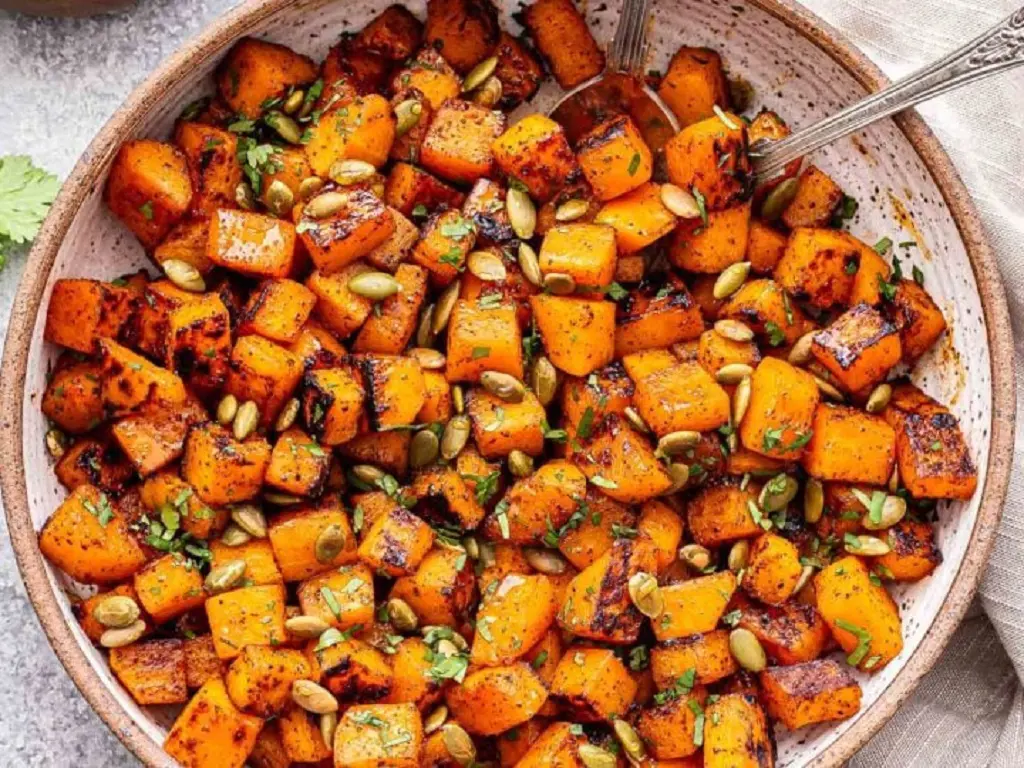 Sweet and Spicy Roasted Butternut Squash is  full of Southwest flavors