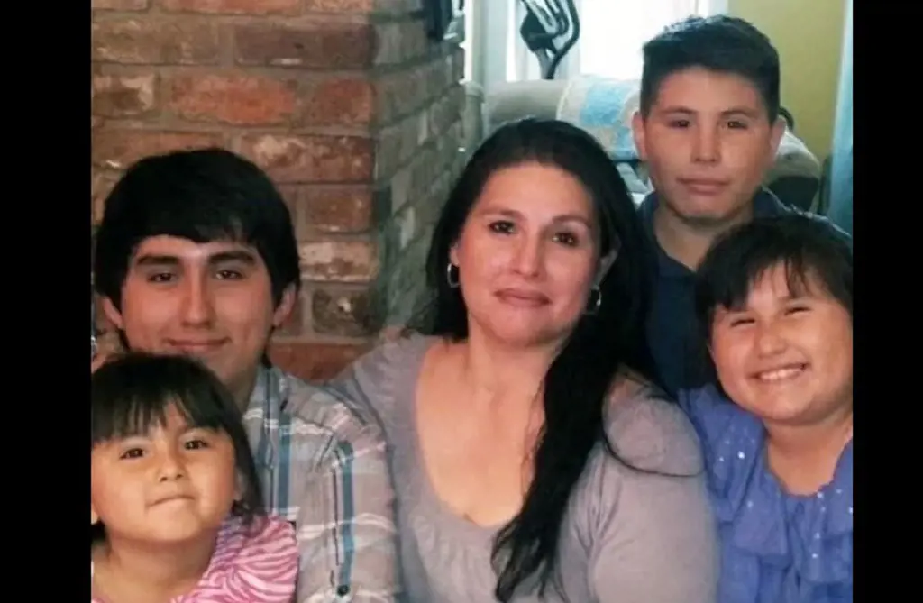 Irma Garcia pictured with her four kids