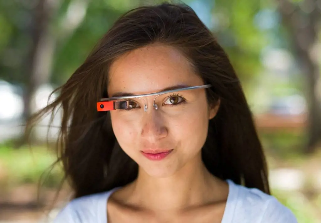 Amanda Rosenberg pictured wearing Google Glasses