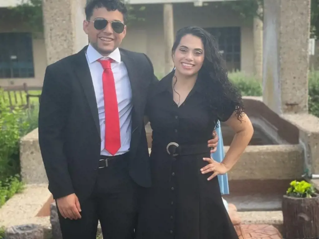 Myra Flores with her husband