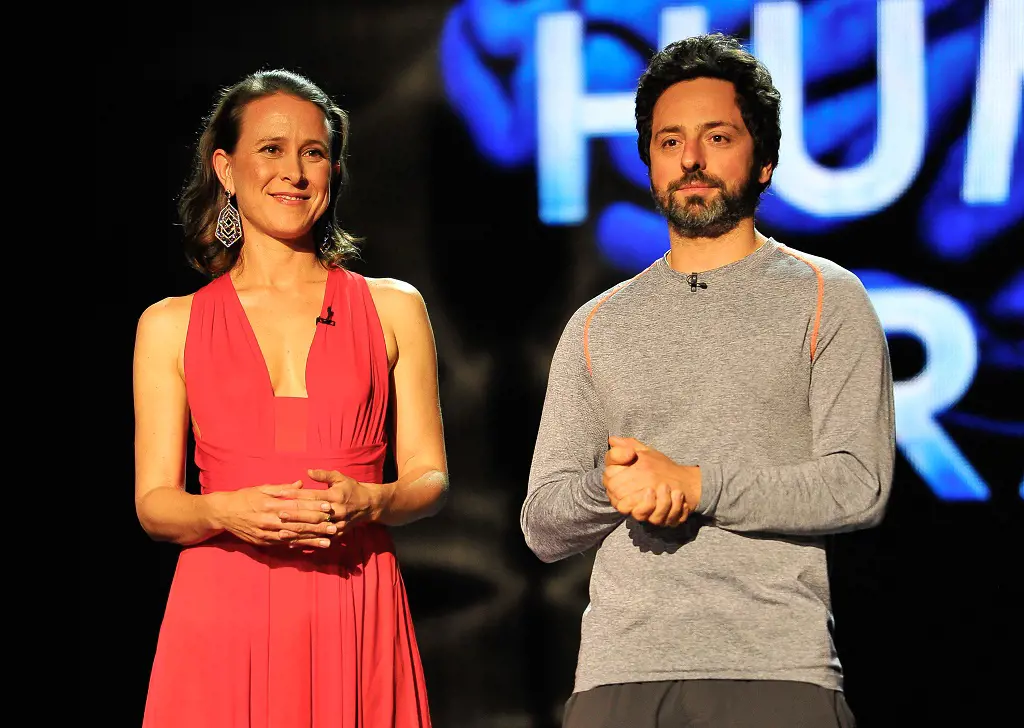 Sergey Brin picture with his former wife Anne Wojcicki at 2014 Breakthrough Prizes Awarded in Fundamental Physics and Life Sciences Ceremony at NASA Ames Research Center