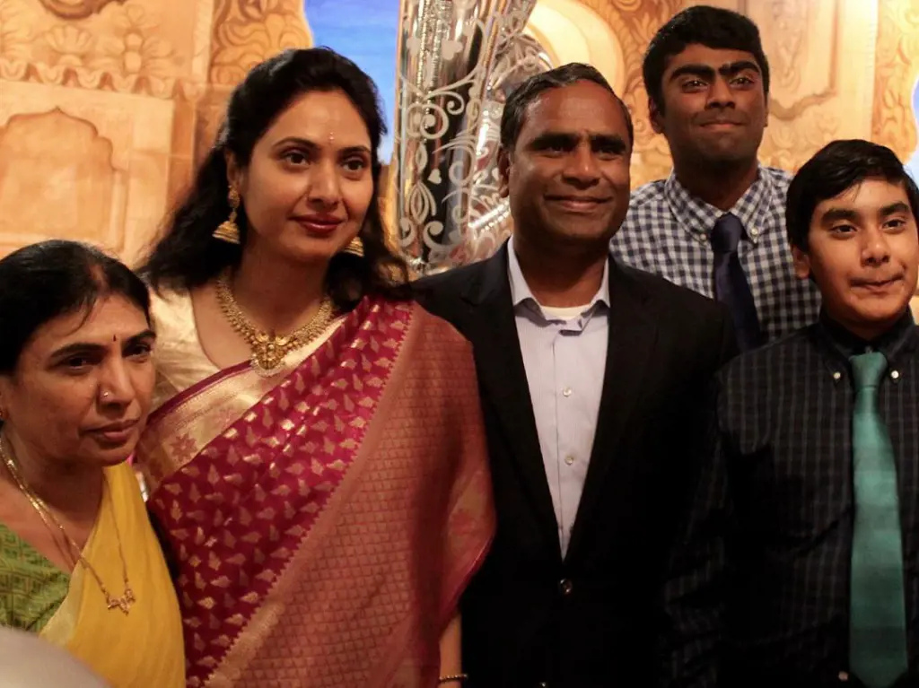 Sahith Reddy Theegala with his family