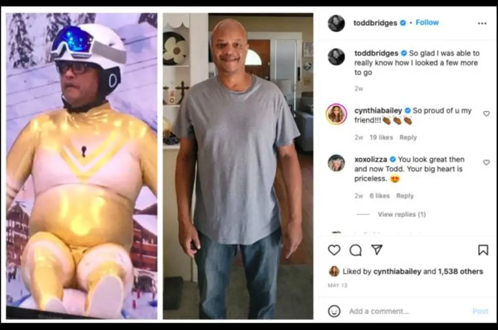 RHOA star Cynthia Bailey showed her support to friend Todd Bridges after he posted about his incredible weight loss journey.