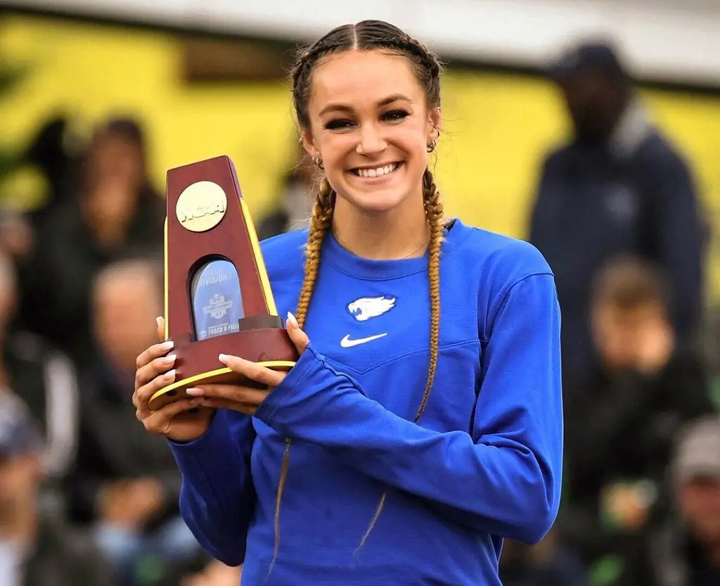 Abby Steiner winning her NCAA Division I Women's Outdoor Track and Field Championships in 2022