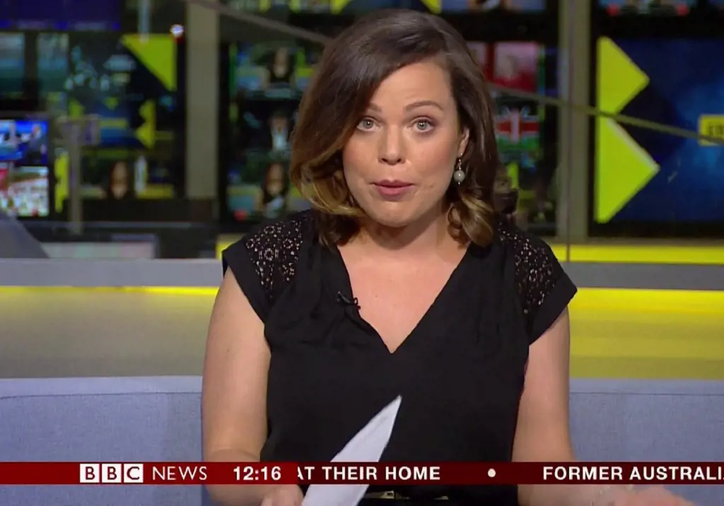 Sarah Mulkerrins in BBC Newsroom Live Sport March 29th 2018