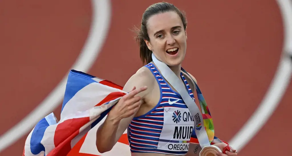 Laura Muir after winning a medal