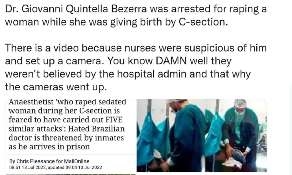 Dr Giovanni Quintella Bezerra's crime caught on camera