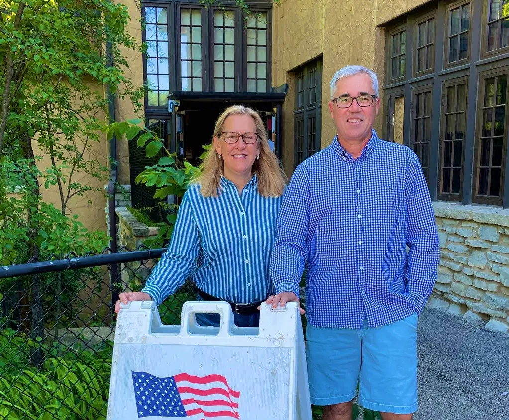 Nancy Rotering and husband Rob Rotering on Election Day