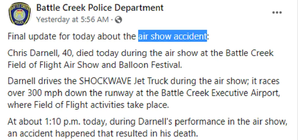 Final update for air show accident