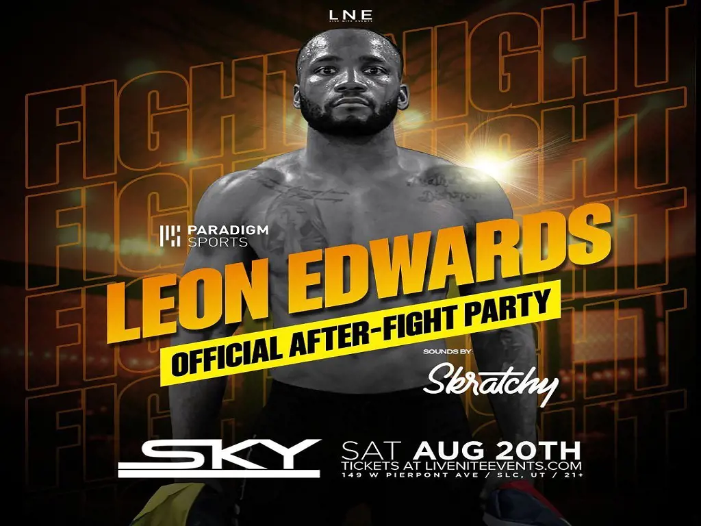 Leon Edwards fight celebration on August 20, 2022.