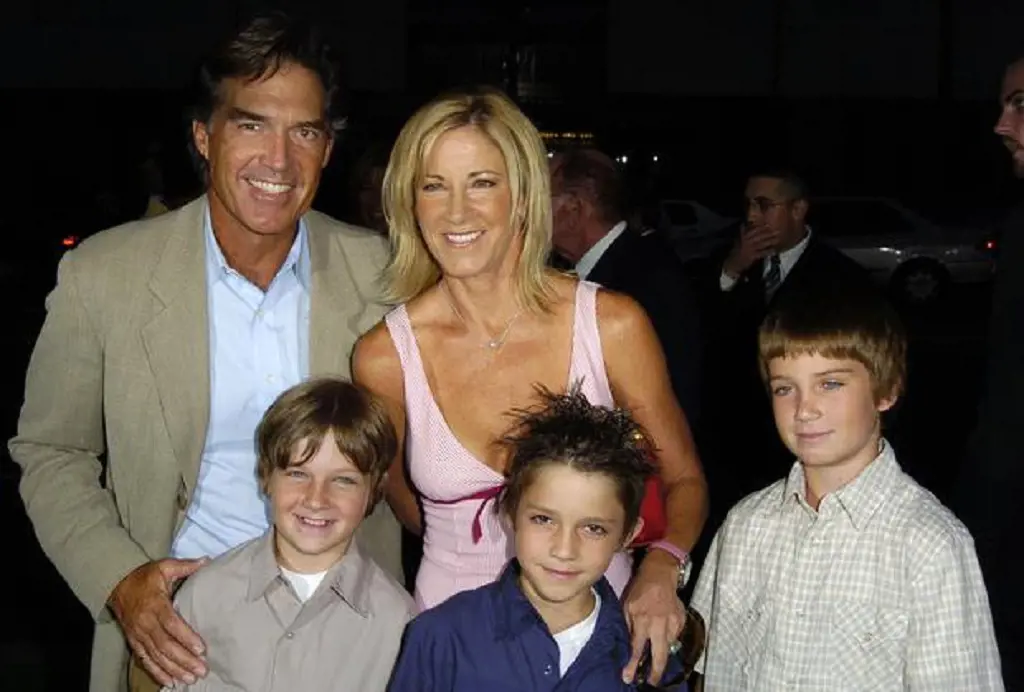 Chris Evert with her former husband Andy Bill and their three sons